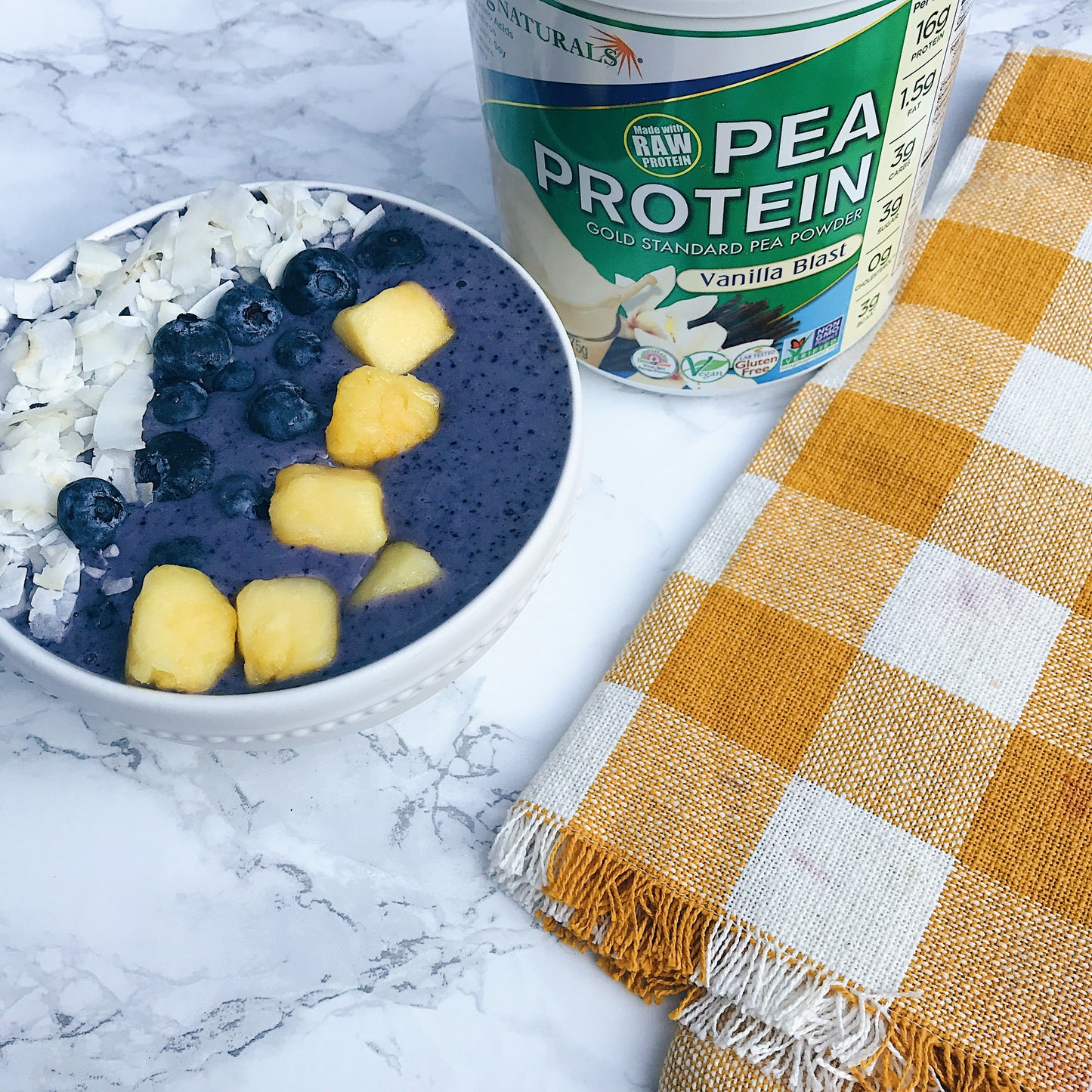 Blueberry Piña Colada Smoothie Bowl