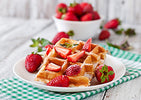Strawberry Protein Waffles