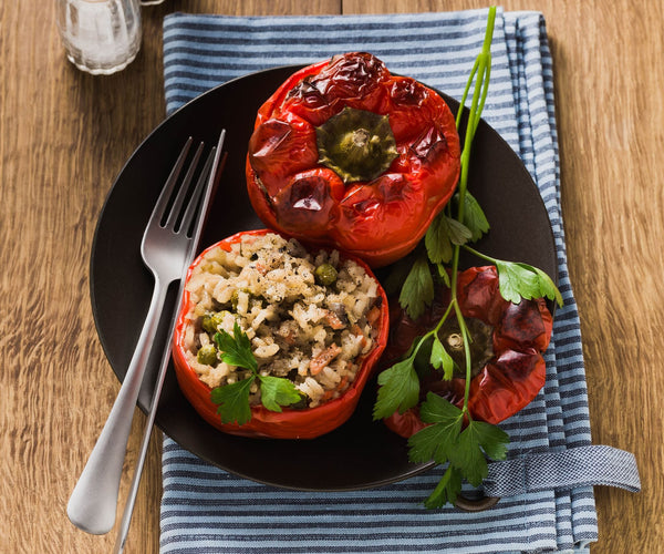Easy Vegan Stuffed Bell Peppers with Rice & Plant Protein – Growing Naturals