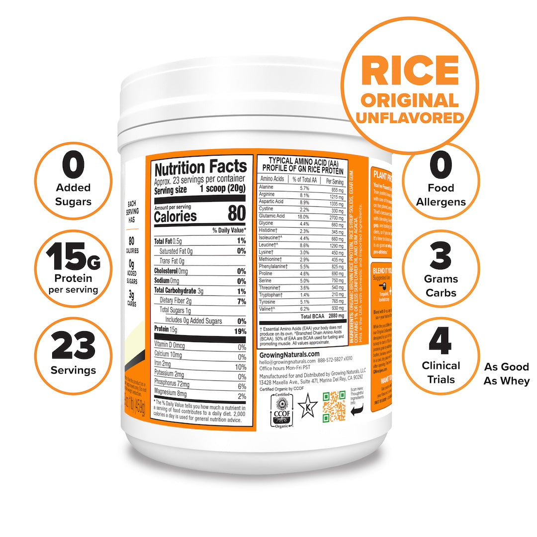 vegan plant rice protein nutrition facts