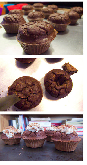 Dark Chocolate Protein Muffins With A Hella Yummy Filling