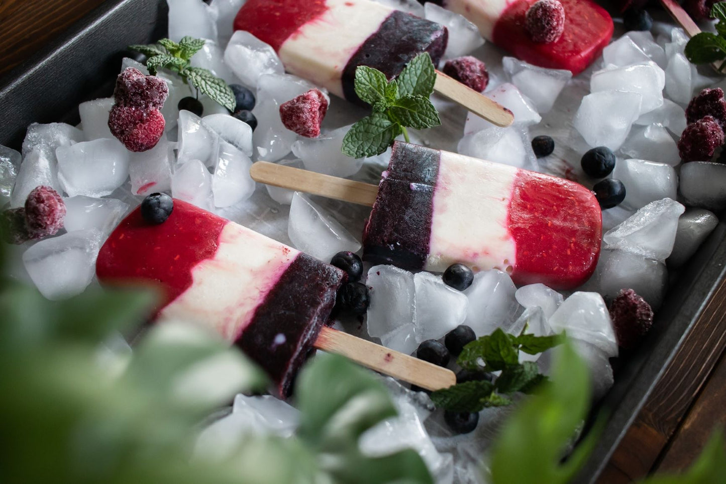 Kid-friendly, Red, White and Blue Fruit and Yogurt Popsicles