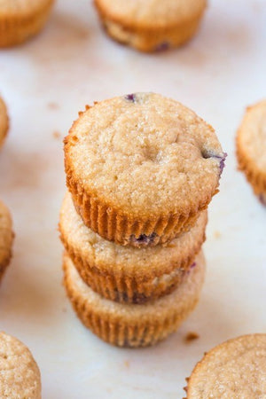 Easy Blender Lemon Blueberry Protein Muffins