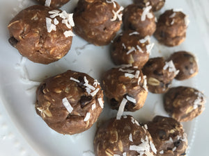 No Bake Chocolate Coconut Peanut Butter Protein Balls