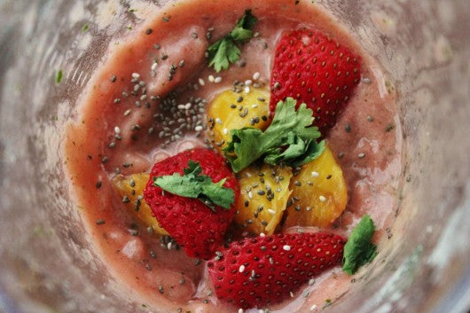 Strawberry Pineapple Cilantro Smoothie