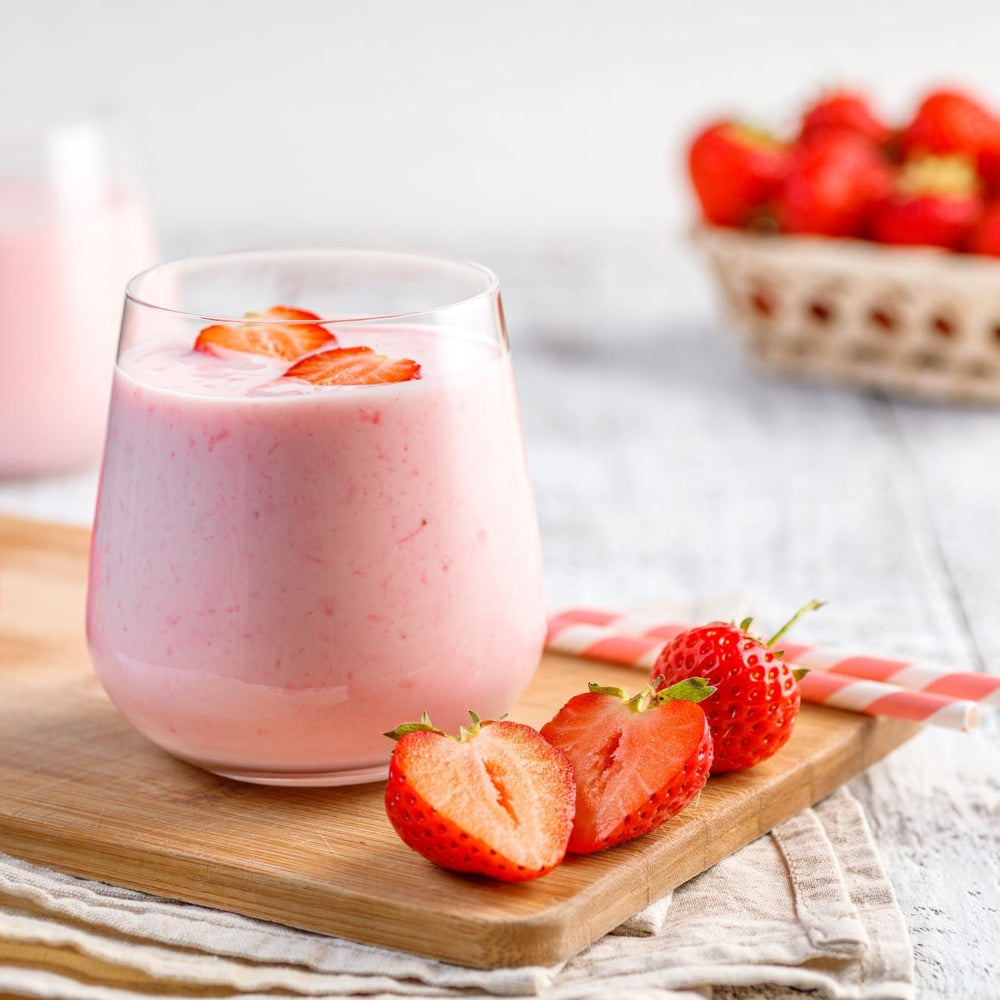 easy vegan strawberry protein smoothie