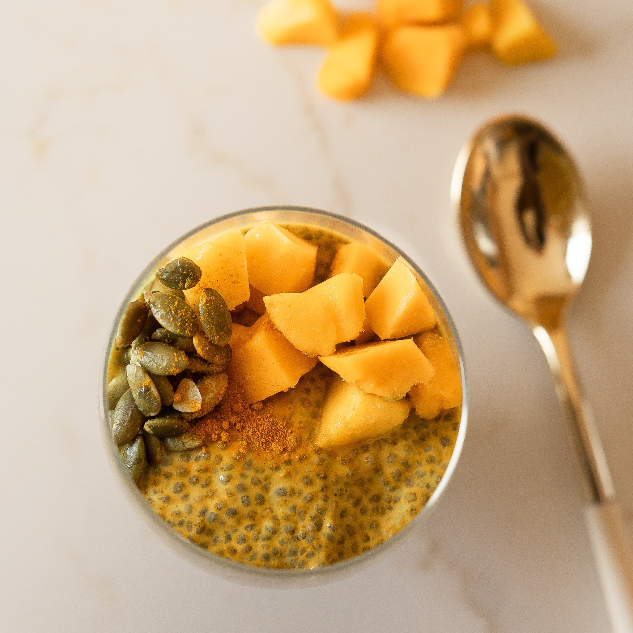 golden turmeric chia pudding vegan