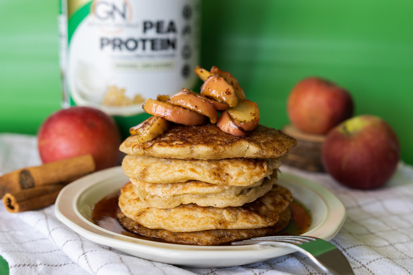 Apple Cinnamon Protein Pancakes