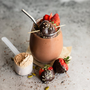 Dark Chocolate Strawberry Protein Smoothie