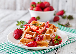 Strawberry Protein Waffles