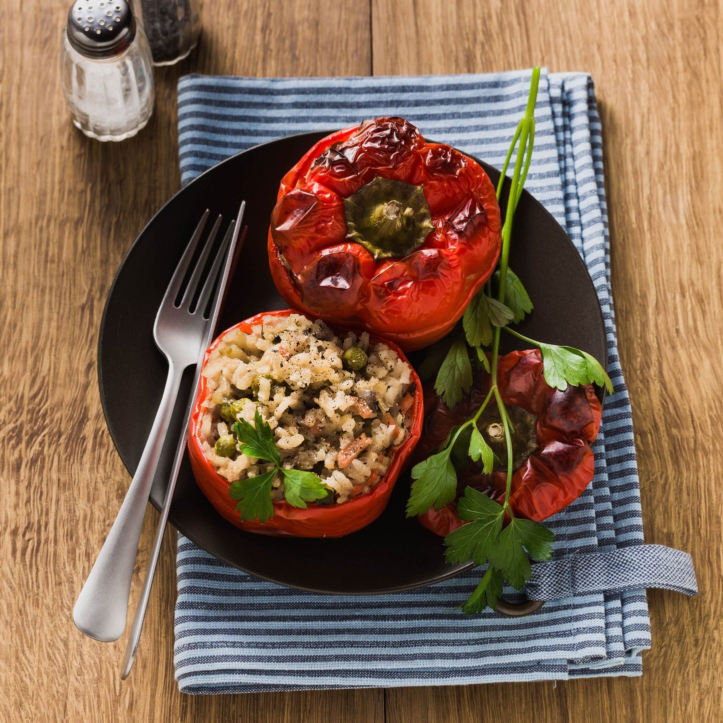 Easy Vegan Stuffed Bell Peppers with Rice & Plant Protein