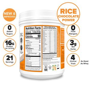 
                  
                    Load image into Gallery viewer, vegan chocolate rice plant protein nutrition facts growing naturals
                  
                